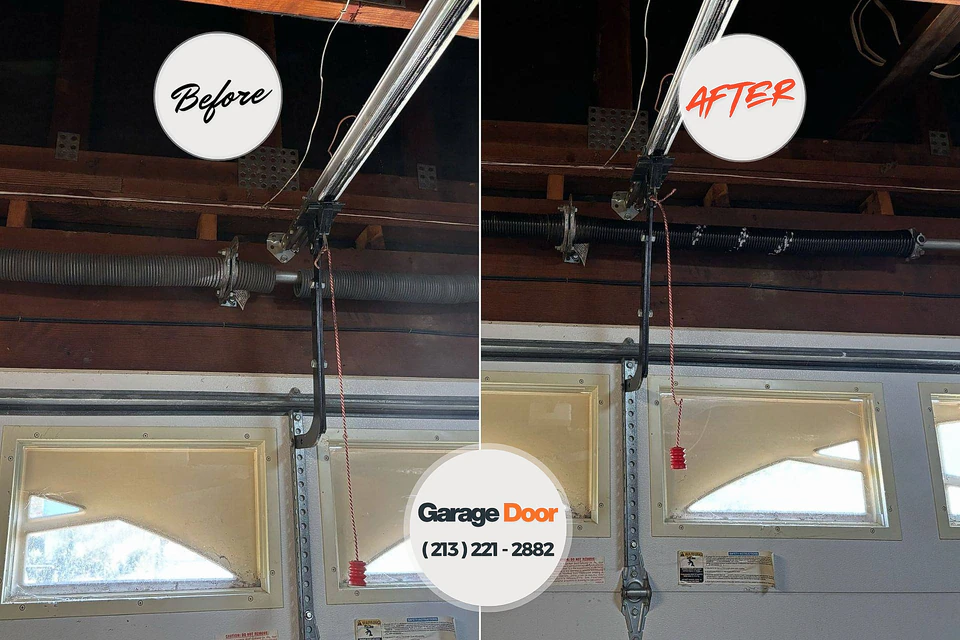 Before and after: garage door repair South Temple, PA